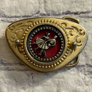 VINTAGE DANCING COUPLE BELT BUCKLE RAISED DESIGN (1970’S-80’S)